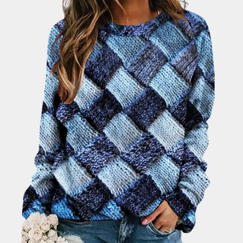 Pull Leah manches longues encolure ronde coupe décontractée