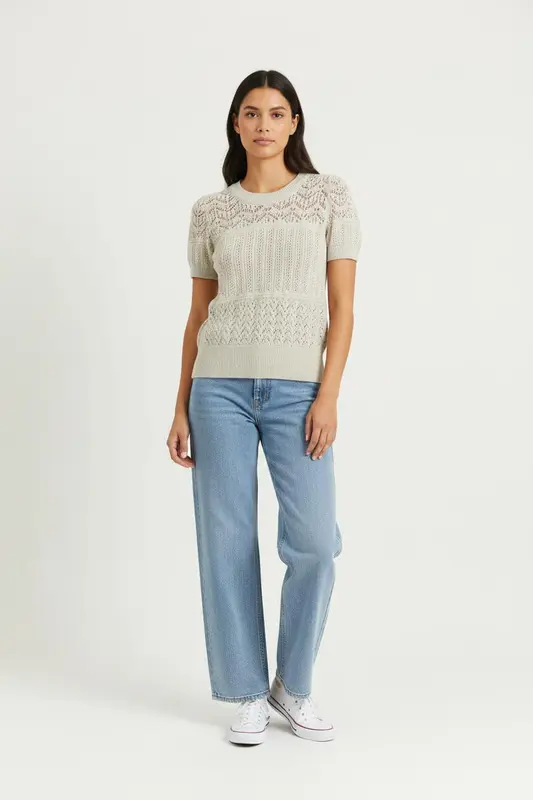 Pull Manches Courtes Beige - Taille S/36