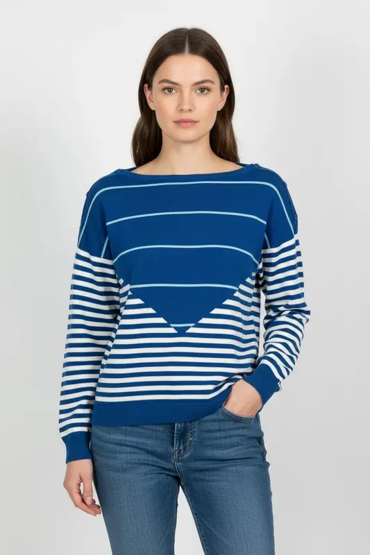 Pull Marin Bleu et Blanc - Taille M/38