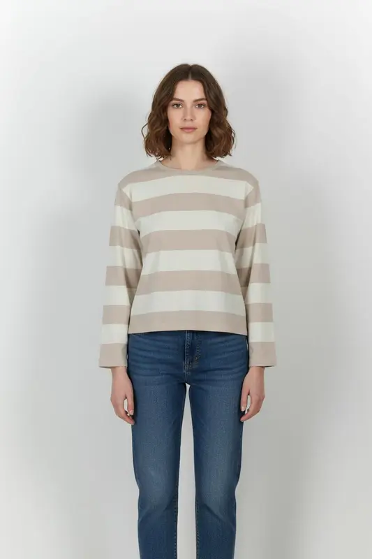 Pull Marron et Blanc - Taille M/38