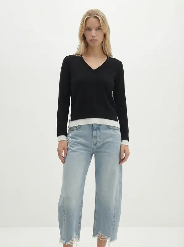 Pull Noir et Blanc - Taille S/36
