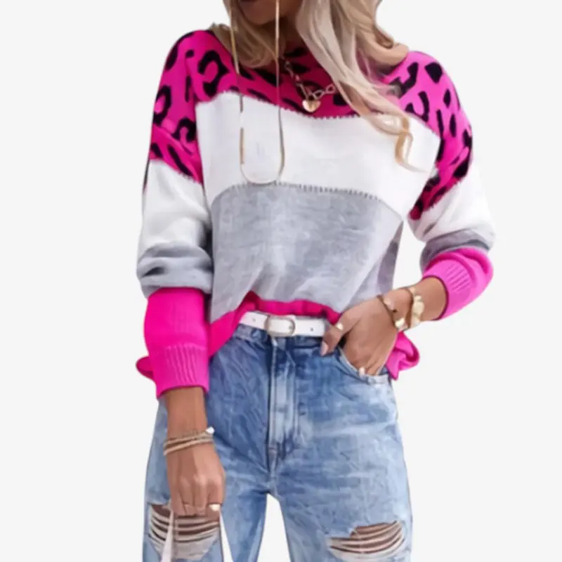Pull oversize à col rond pour femme