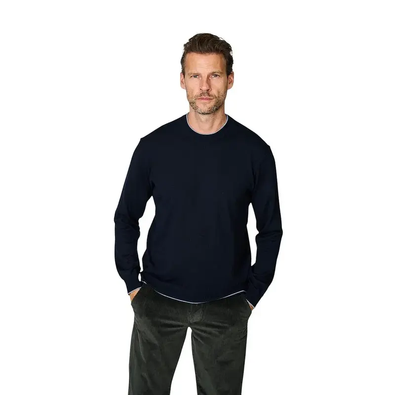 Pull Paul & Shark col rond pour homme, bleu marine 16311047 050