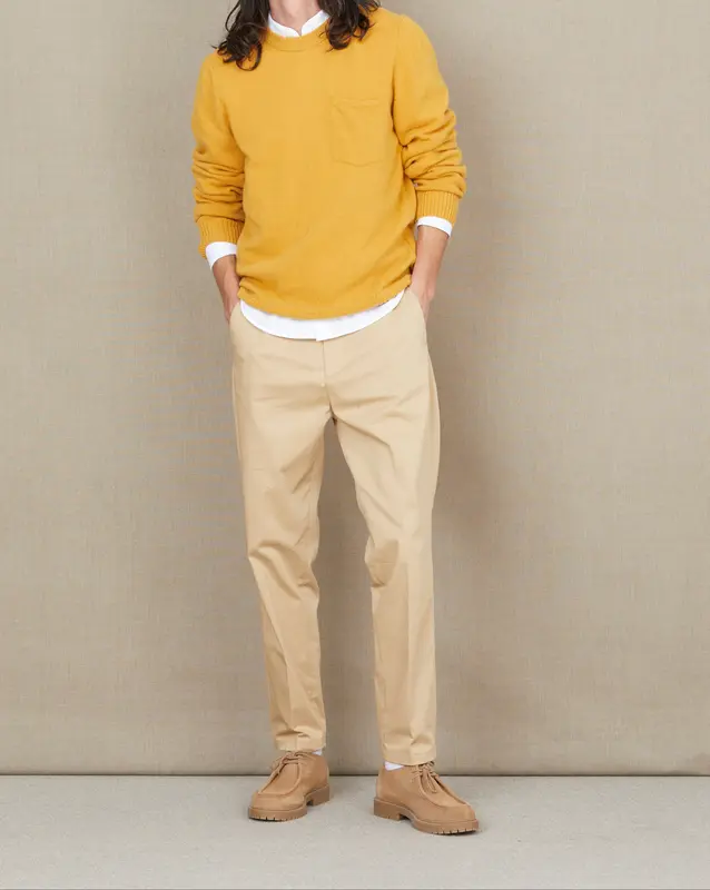 PULL POCKET WOOL MARRON
