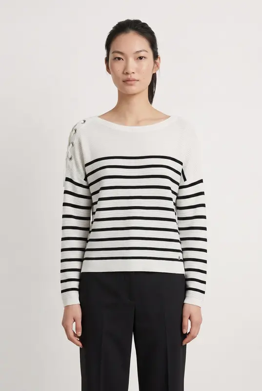 Pull rayé blanc et noir - Taille S/36