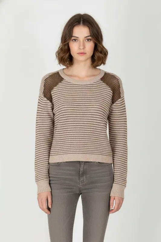 Pull Rose et Marron - Taille S/36