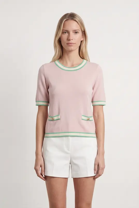 Pull Rose et Vert - Taille M/38
