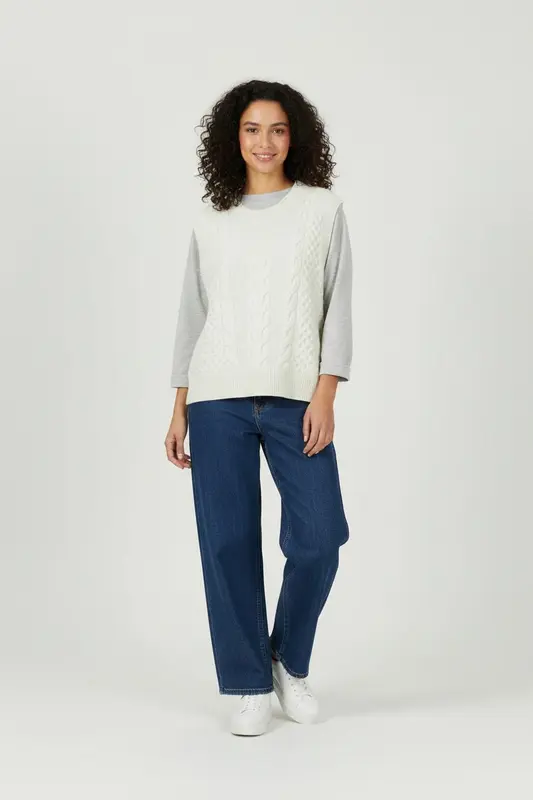 Pull Sans Manches Blanc - Taille S/36