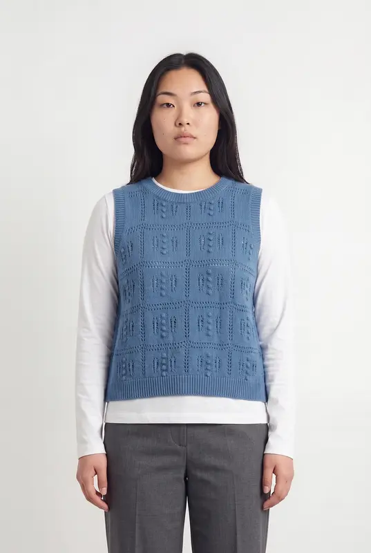 Pull Sans Manches Bleu - Taille L/40