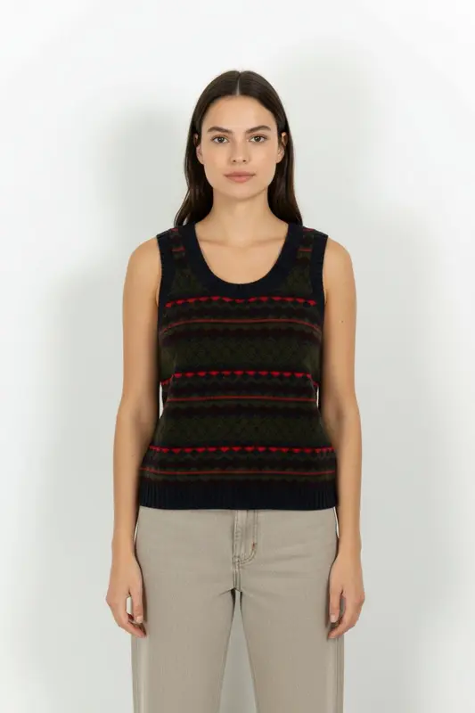 Pull Sans Manches Multicolore - Taille M/38