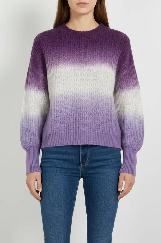 Pull Violet et Blanc - Taille M/38
