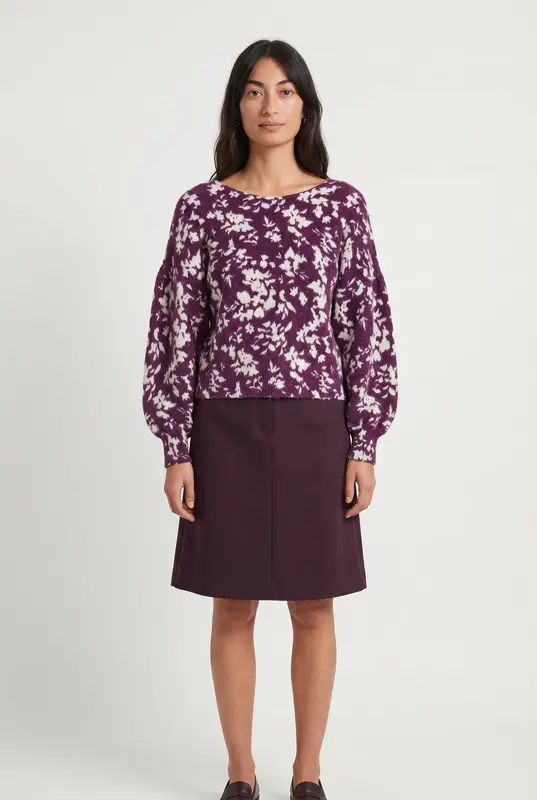 Pull Violet et Blanc - Taille S/36