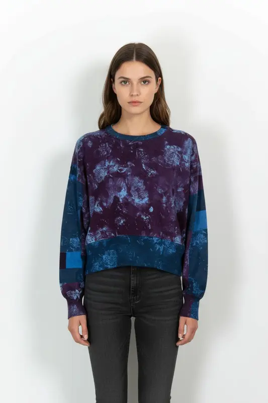 Pull Violet et Bleu - Taille L/40