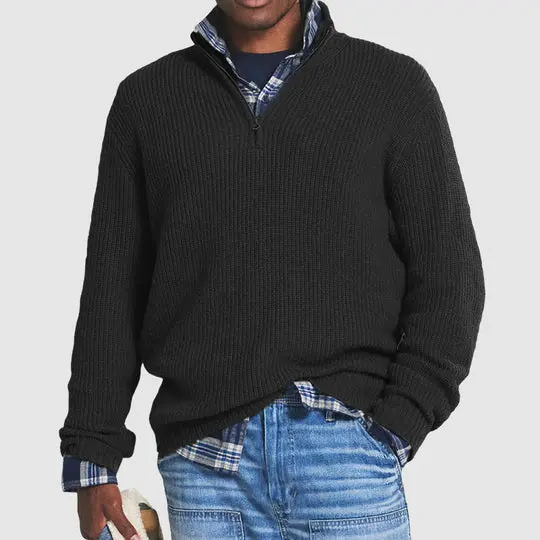 Pull zippé élégant en cachemire