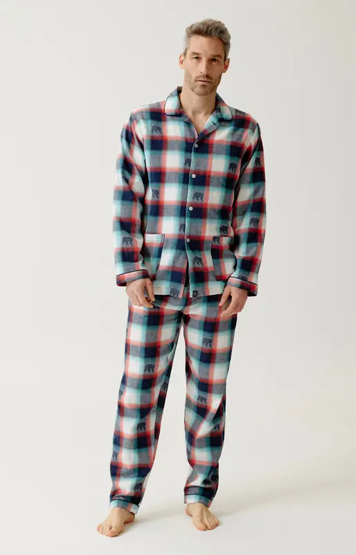 Pyjama boutonné en flanelle de coton - Ours Bear