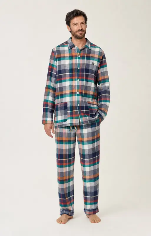 Pyjama boutonné en flanelle de coton - Owen