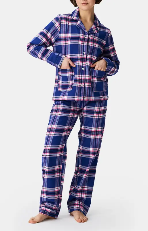 Pyjama boutonné en flanelle de coton - Romy