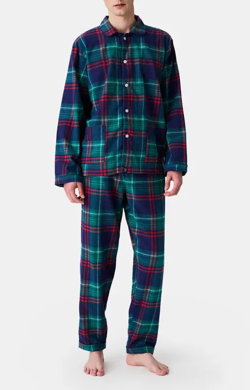 Pyjama boutonné en flanelle de coton - Thomas
