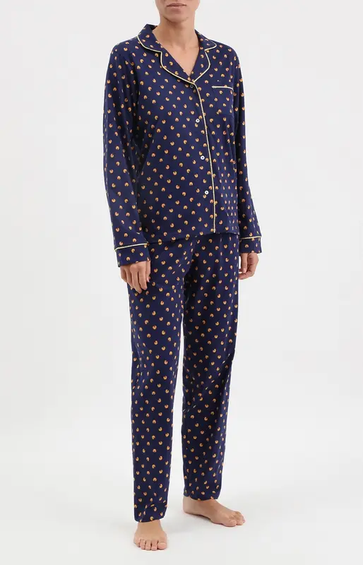 Pyjama boutonné en jersey de coton - Croissant