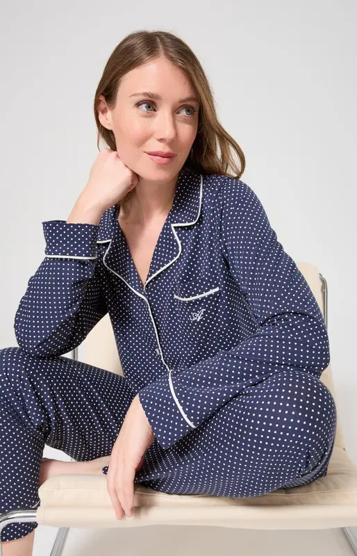 Pyjama boutonné en lyocell et coton - Tradi