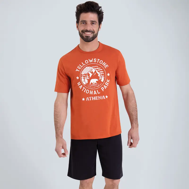 Pyjama court col rond homme Ecopack Athena