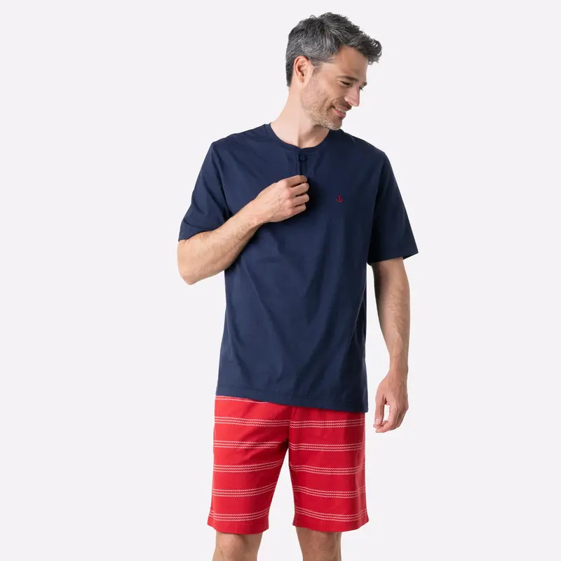 Pyjama court col T homme Nautique Eminence