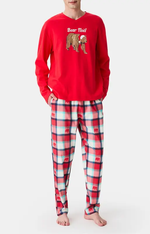 Pyjama en jersey de coton épais - Bear Noël