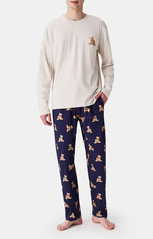 Pyjama en jersey de coton épais - Old Teddy