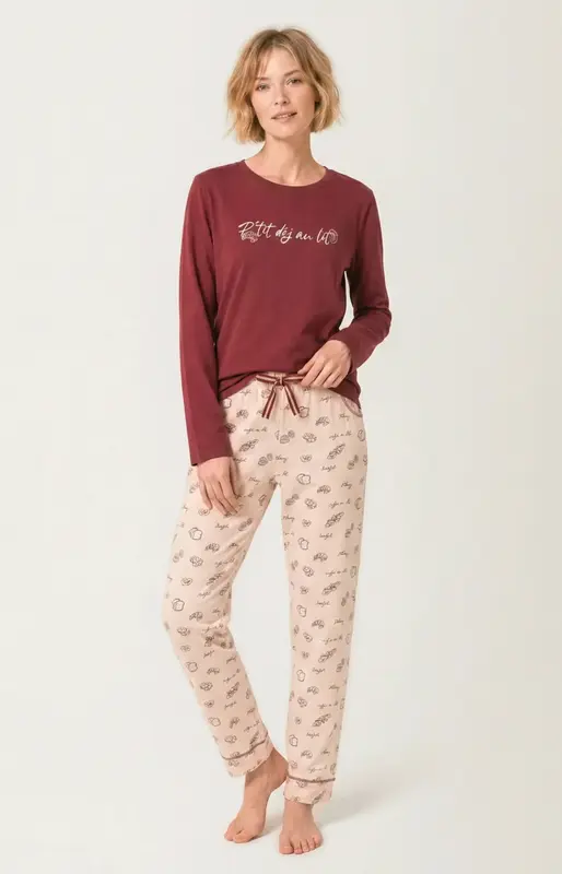 Pyjama en jersey de coton léger - P'tit dej au lit
