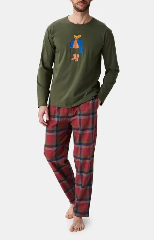 Pyjama en jersey épais et flanelle de coton - Teddy Jack