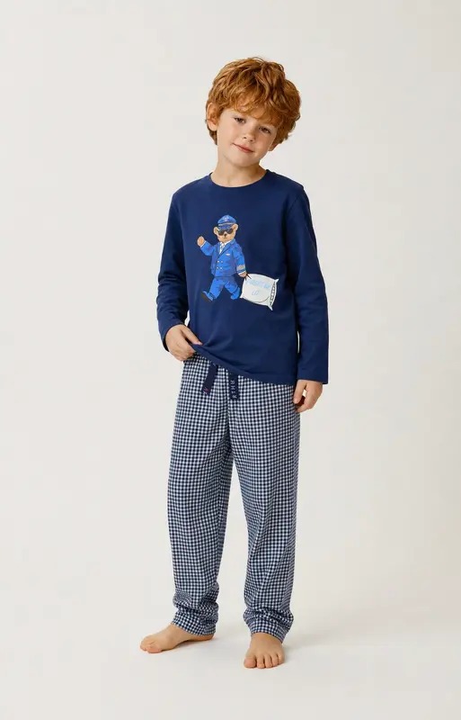 Pyjama enfant en jersey de coton léger - Pilote de lit
