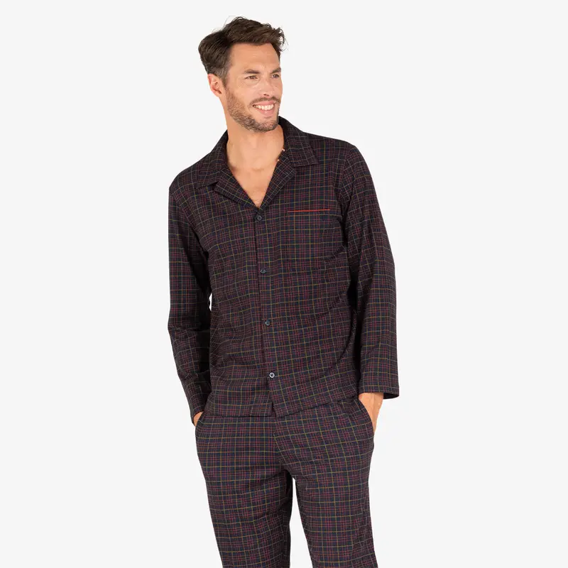 Pyjama long col ouvert homme L'écossais Eminence