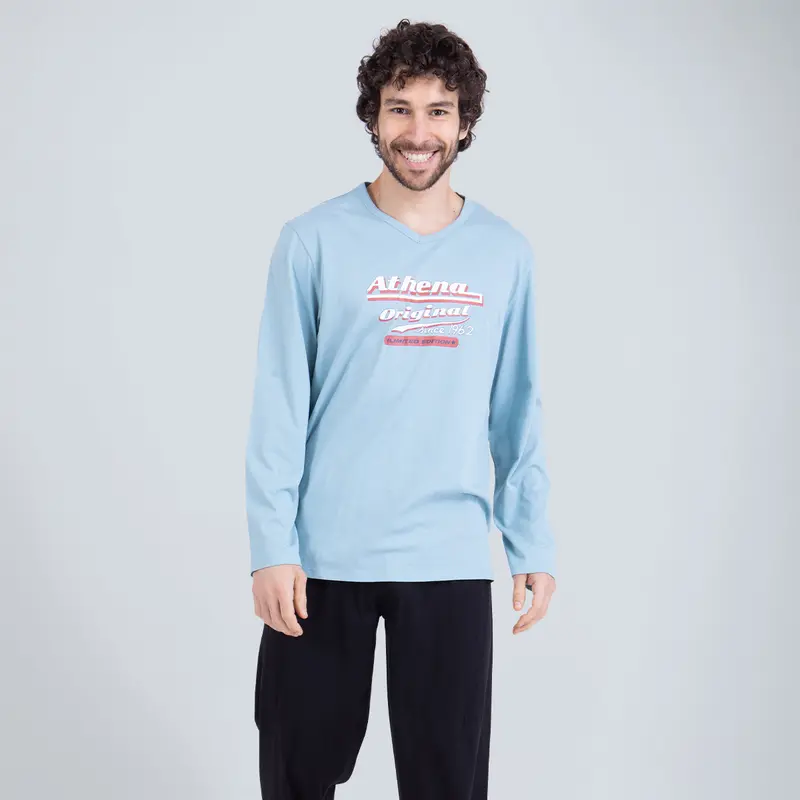 Pyjama long homme Ecopack Sérigraphie Athena