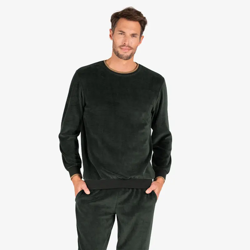 Pyjama long jogger en velours Eminence