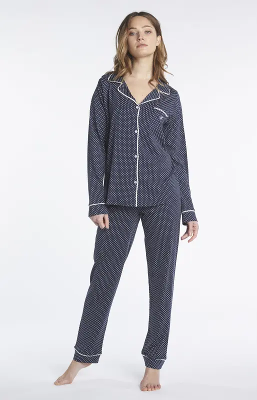 Pyjama Long Lyocell Pois