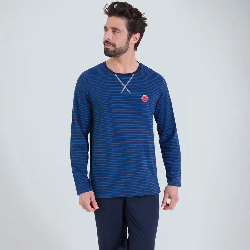 Pyjama long rayures homme L'Escale Athena