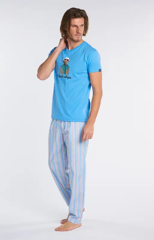 Pyjama long Teddy - Azur