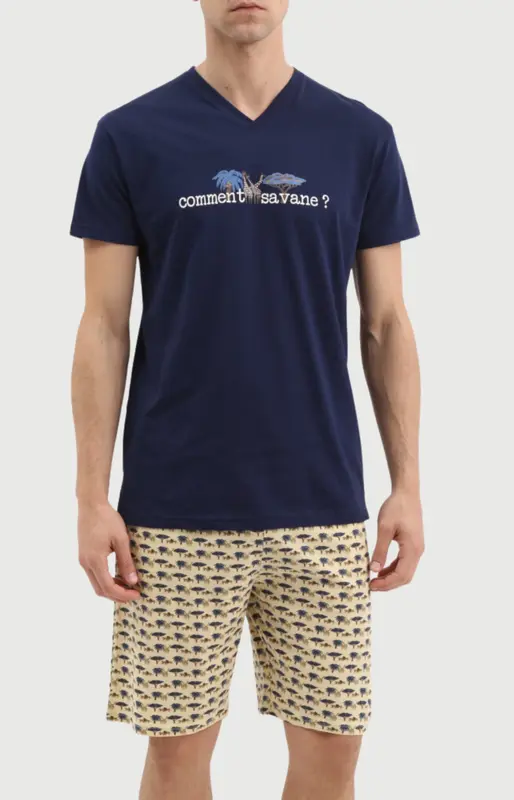 Pyjashort en jersey de coton léger - Comment savane ?