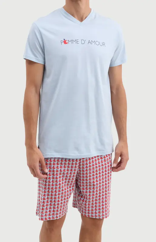 Pyjashort en jersey de coton léger - Pomme d'amour