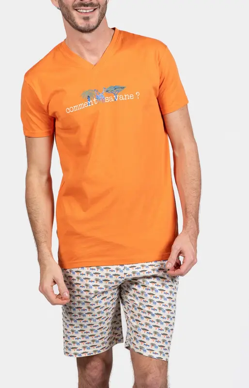 Pyjashort en jersey de coton léger - Savane