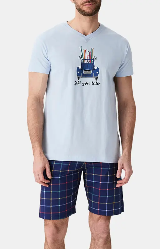 Pyjashort en jersey de coton léger - Ski You Later