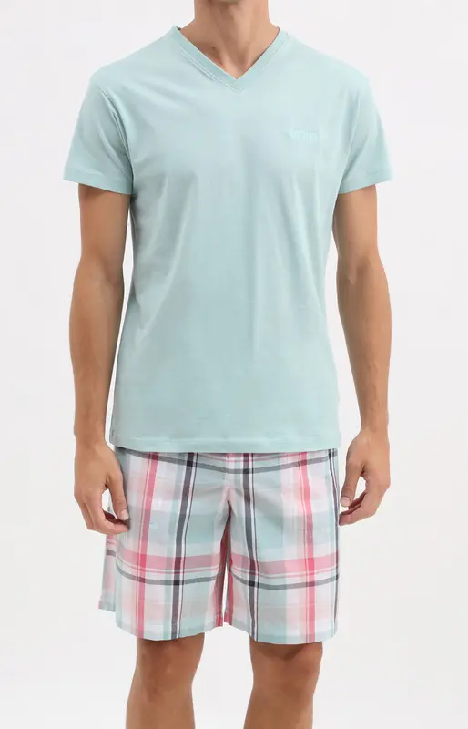 Pyjashort en jersey et popeline de coton - Marlon