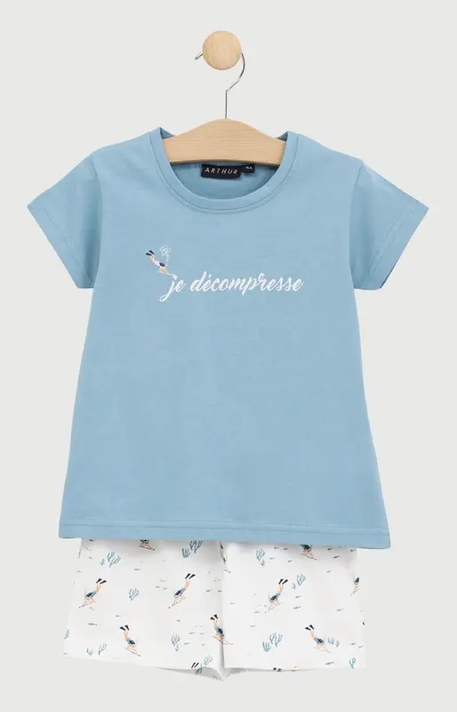 Pyjashort enfant en jersey de coton léger - Je décompresse