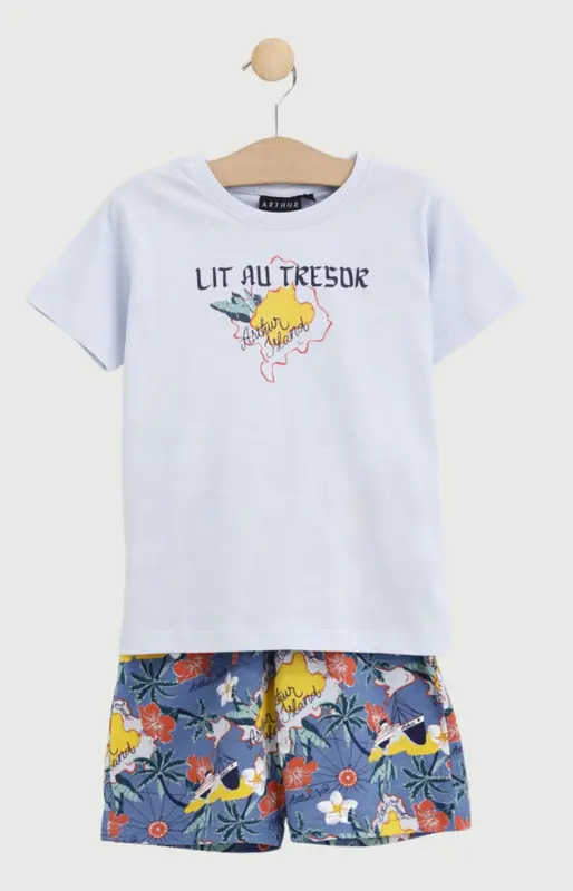 Pyjashort enfant en jersey de coton léger - Lit au trésor
