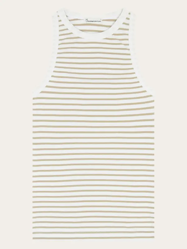 Racer rib top - Creme Stripe