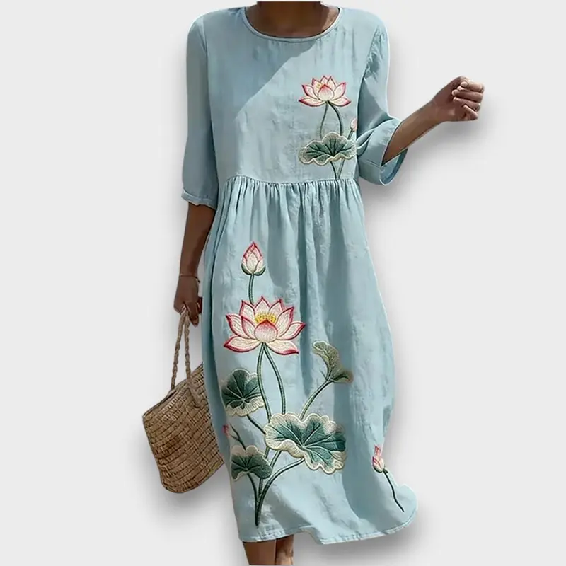 Rachel - Robe Midi Brodée Élégante