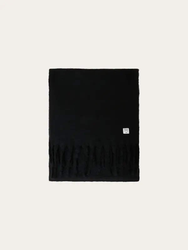 Recycled fringe scarf - Black Jet
