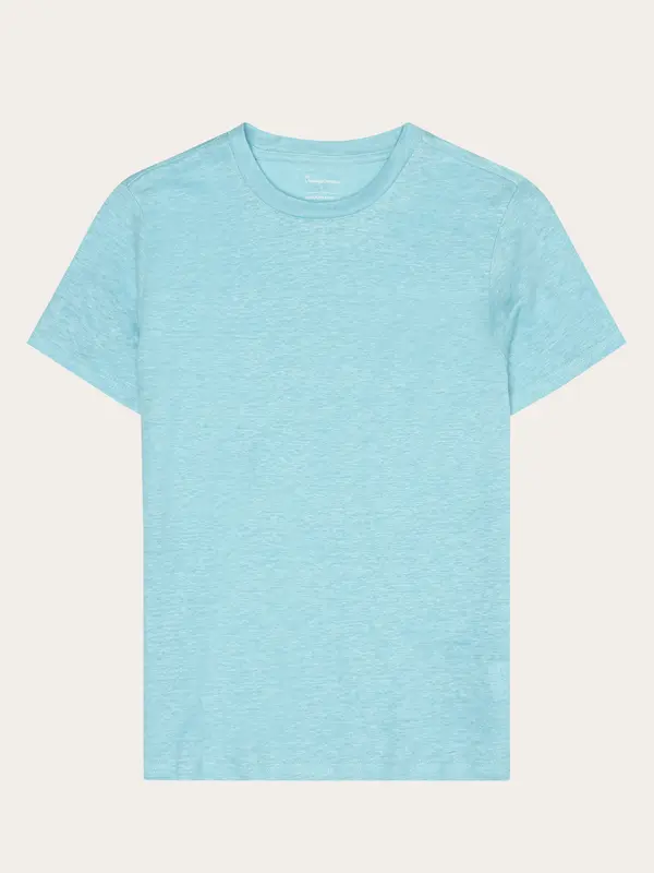 Reg linen t-shirt - Aqua Esque