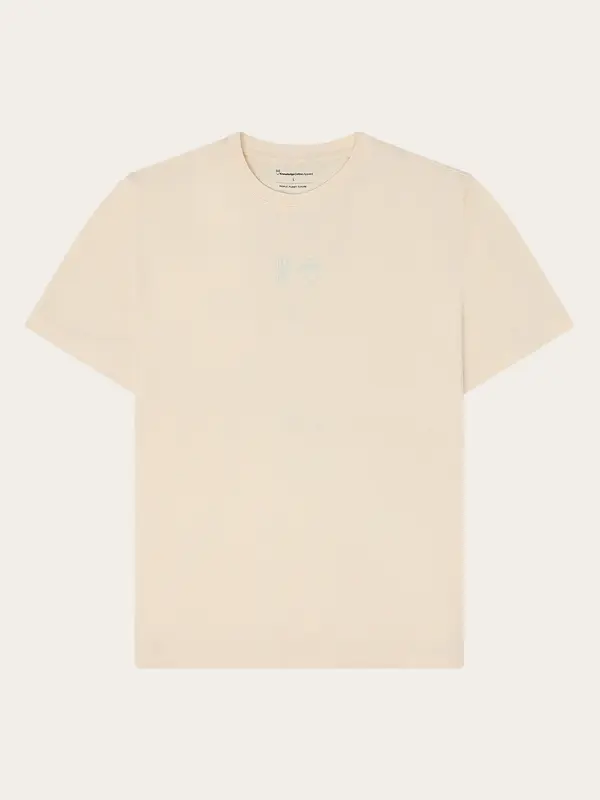 Regenerative Organic Cotton Back Printed T-Shirt Water Is Life GOTS/Vegan - Egret
