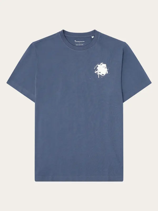 Regenerative Organic Cotton Back Printed T-Shirt Water Is Life GOTS/Vegan - Vintage Indigo